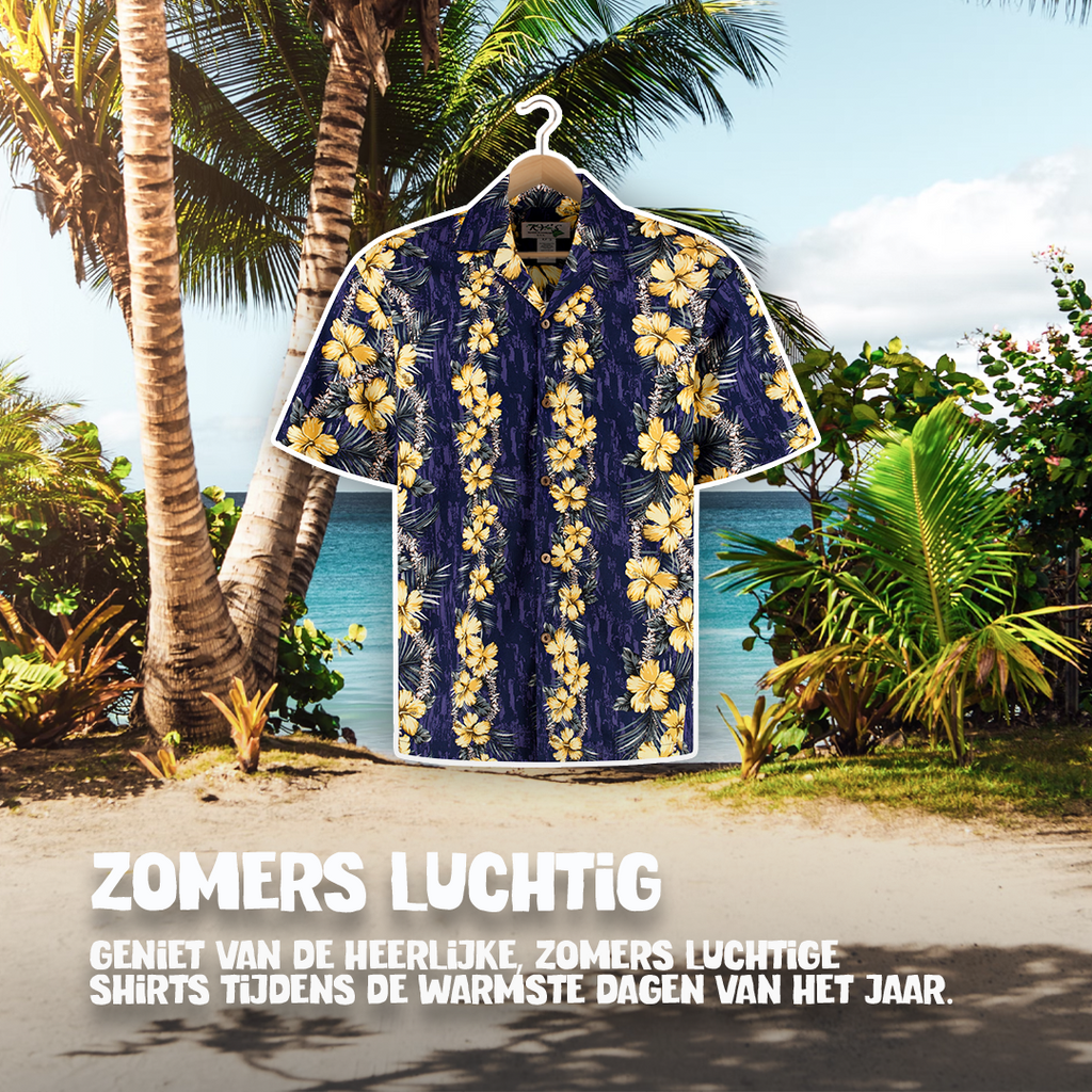Haleiwa Paars, Hawaii shirt hangend bij het strand | zomers luchtig shirt | Original Aloha