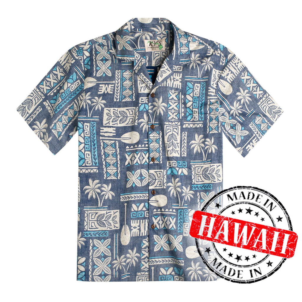 Tapa Blauw – Hawaii shirt voor heren | Original Aloha