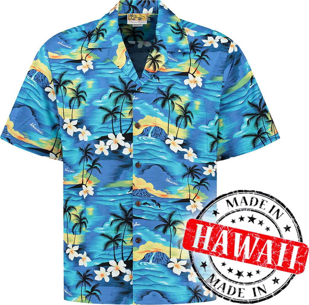 Tropisch Hawaii Blauw – Hawaii shirt voor heren | Original Aloha