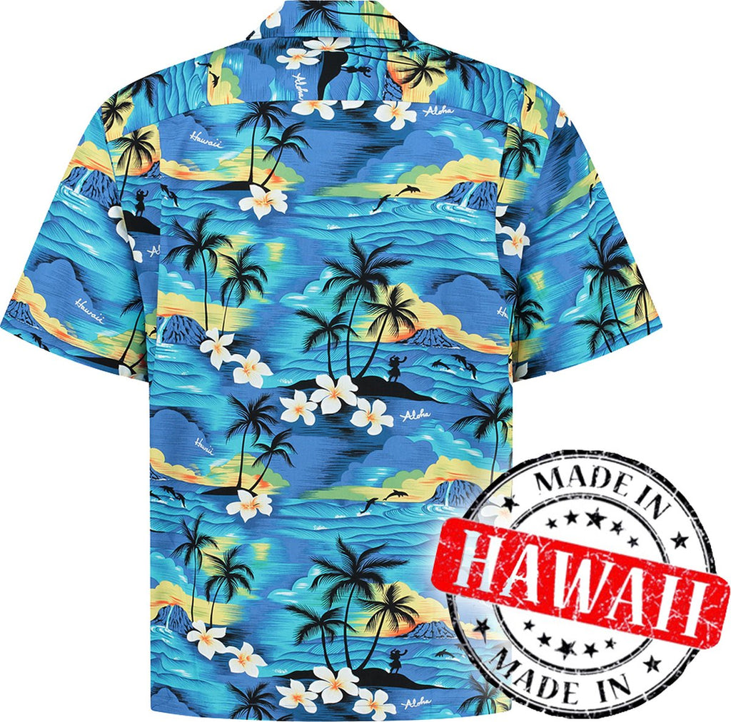 Tropisch Hawaii Blauw – Hawaii shirt voor heren, foto 2