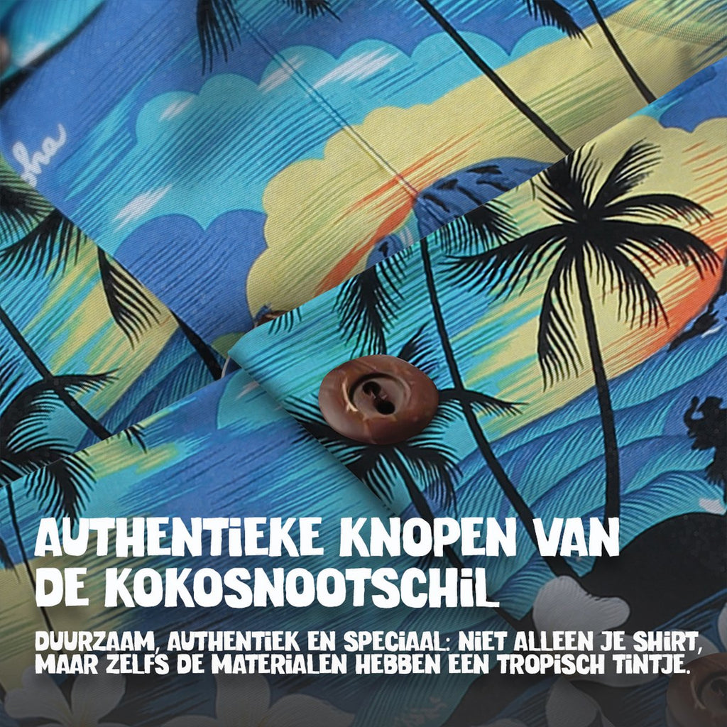Tropisch Hawaii Blauw – Hawaii shirt voor heren, foto 3