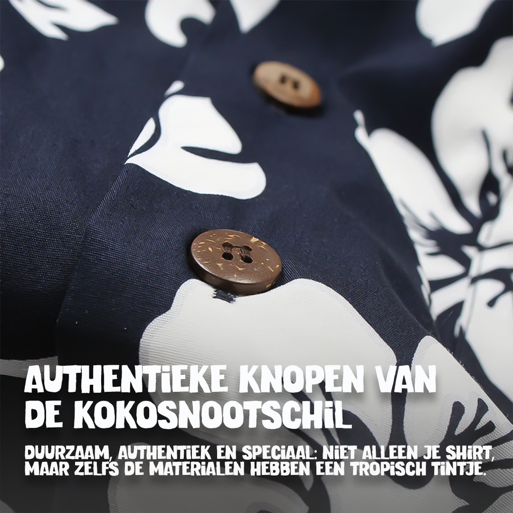 Hawaii Bloemen Blauw – Hawaii shirt voor heren, foto 3