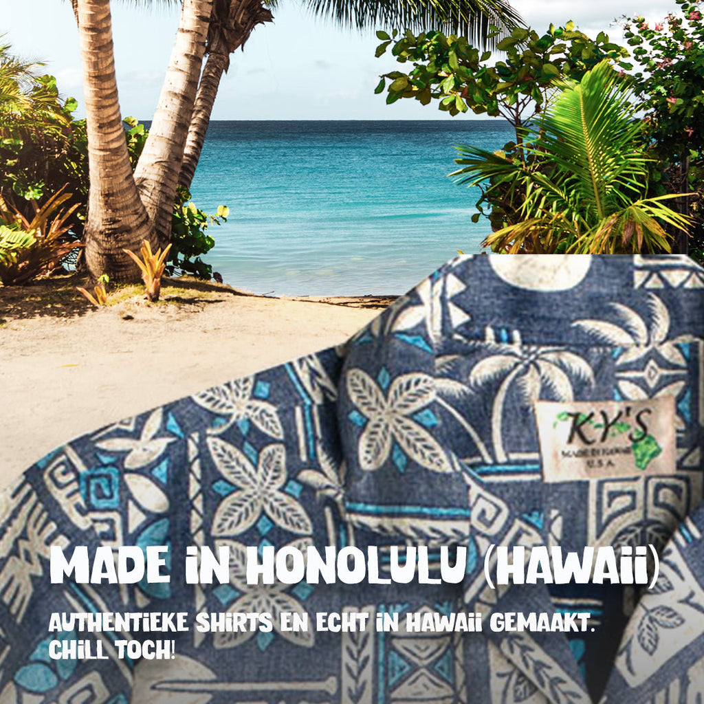 Tapa Blauw – Hawaii shirt voor heren, foto 4