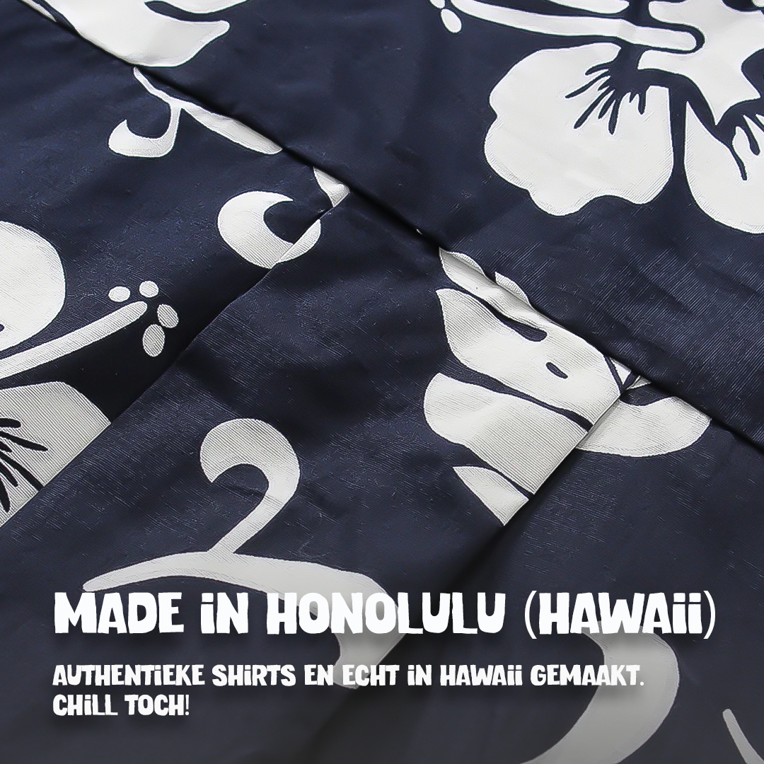 Hawaii Bloemen Blauw – Hawaii shirt voor heren, foto 4