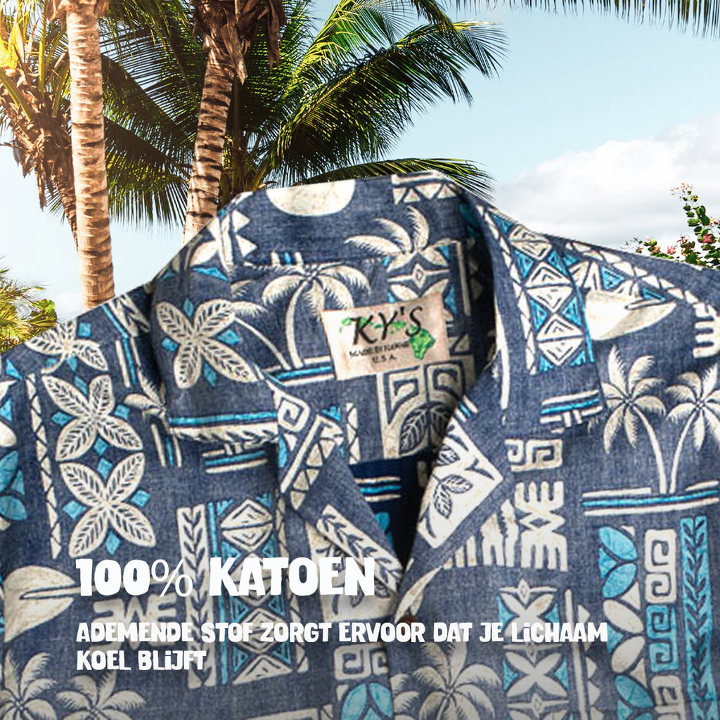 Tapa Blauw – Hawaii shirt voor heren, foto 5