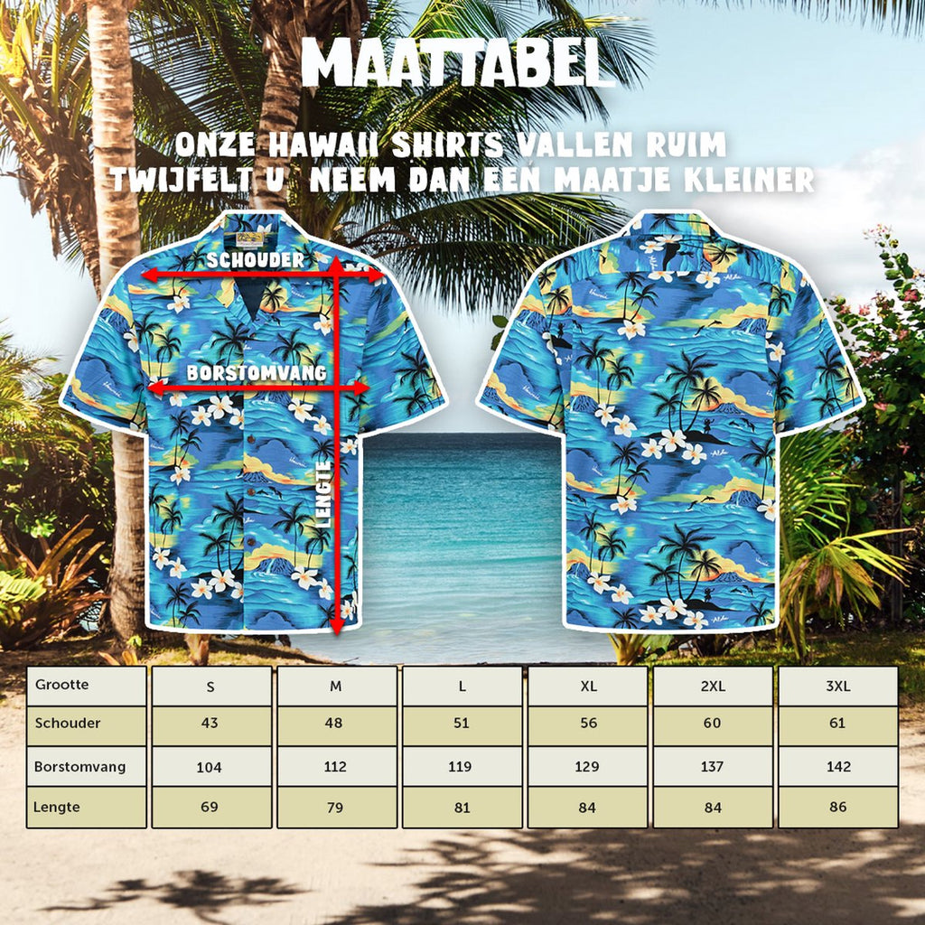 Tropisch Hawaii Blauw – Hawaii shirt voor heren, foto 8