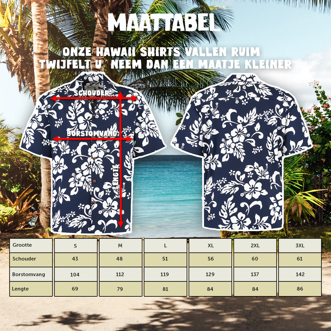 Hawaii Bloemen Blauw – Hawaii shirt voor heren, foto 9