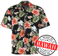 Hibiscus Zwart – Hawaii shirt voor heren | Original Aloha